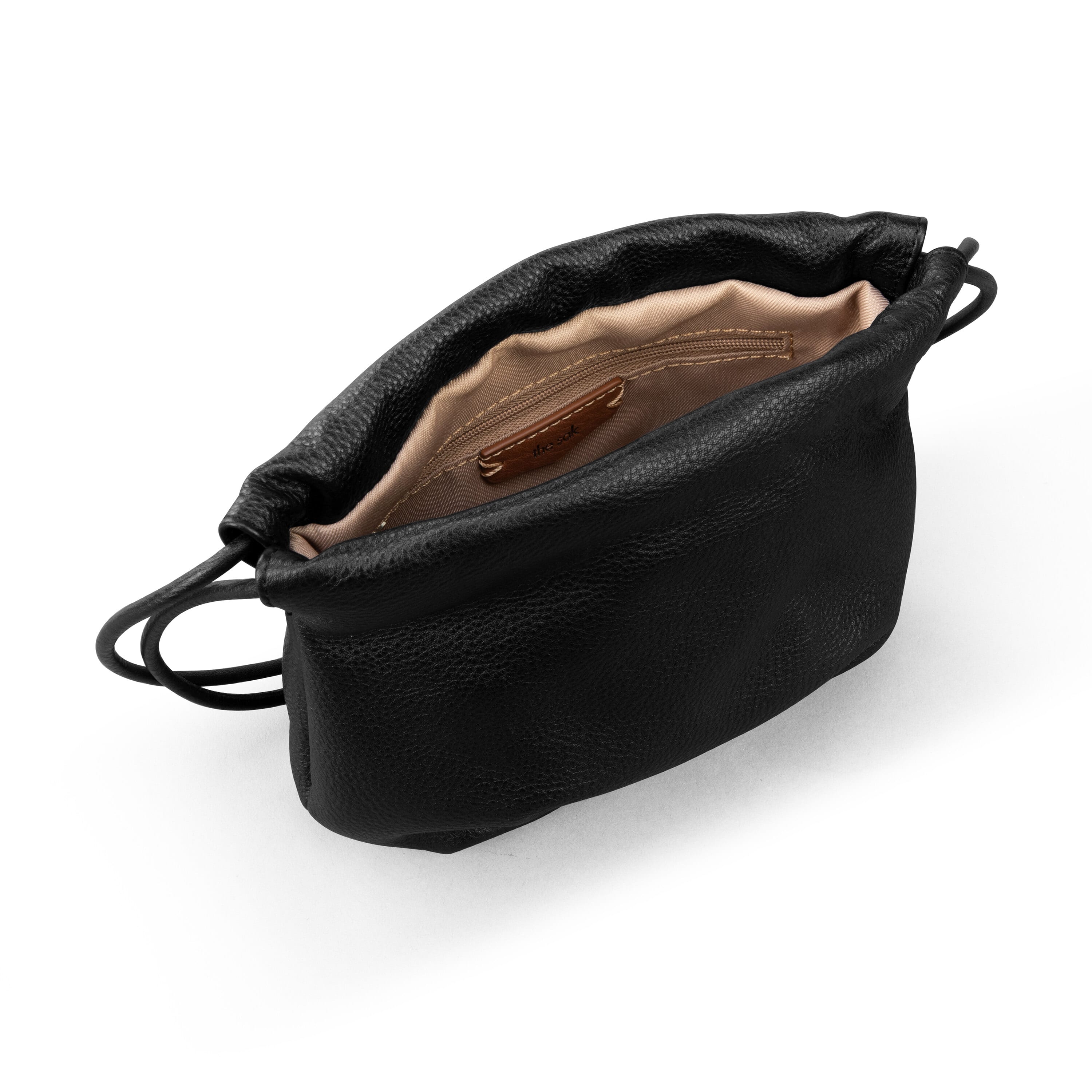 The Sak Lorelie Drawstring Crossbody - Leather - Black
