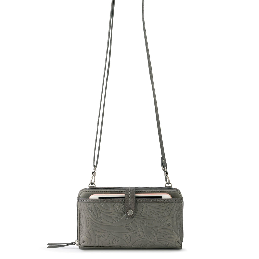 The Sak Iris Smartphone Wallet - Leather - Slate Leaf Embossed