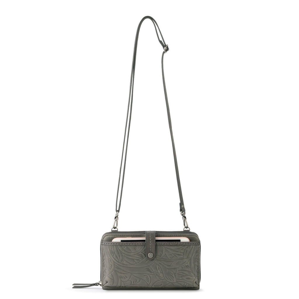 The Sak Iris Smartphone Wallet - Leather - Slate Leaf Embossed