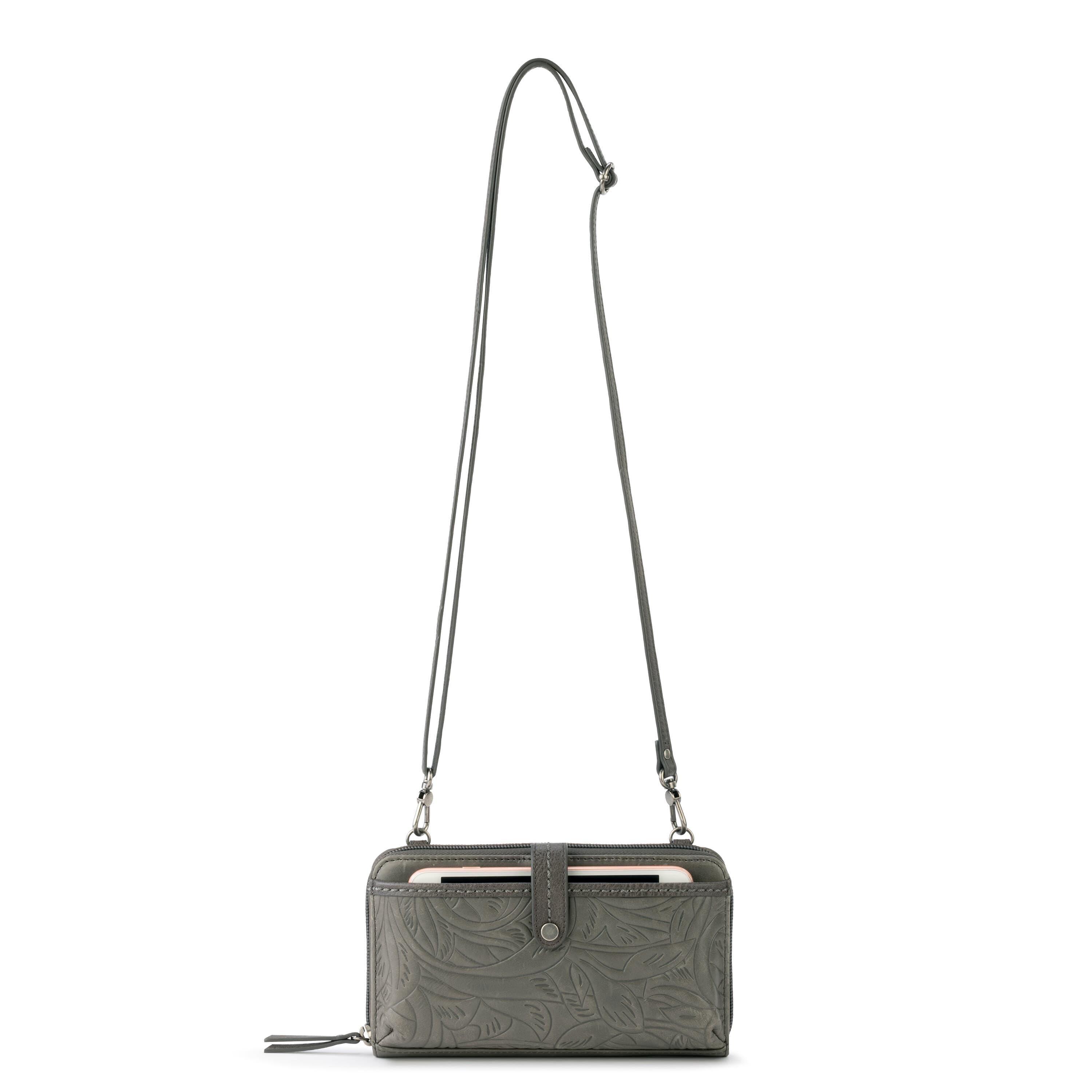 The Sak Iris Smartphone Wallet - Leather - Slate Leaf Embossed