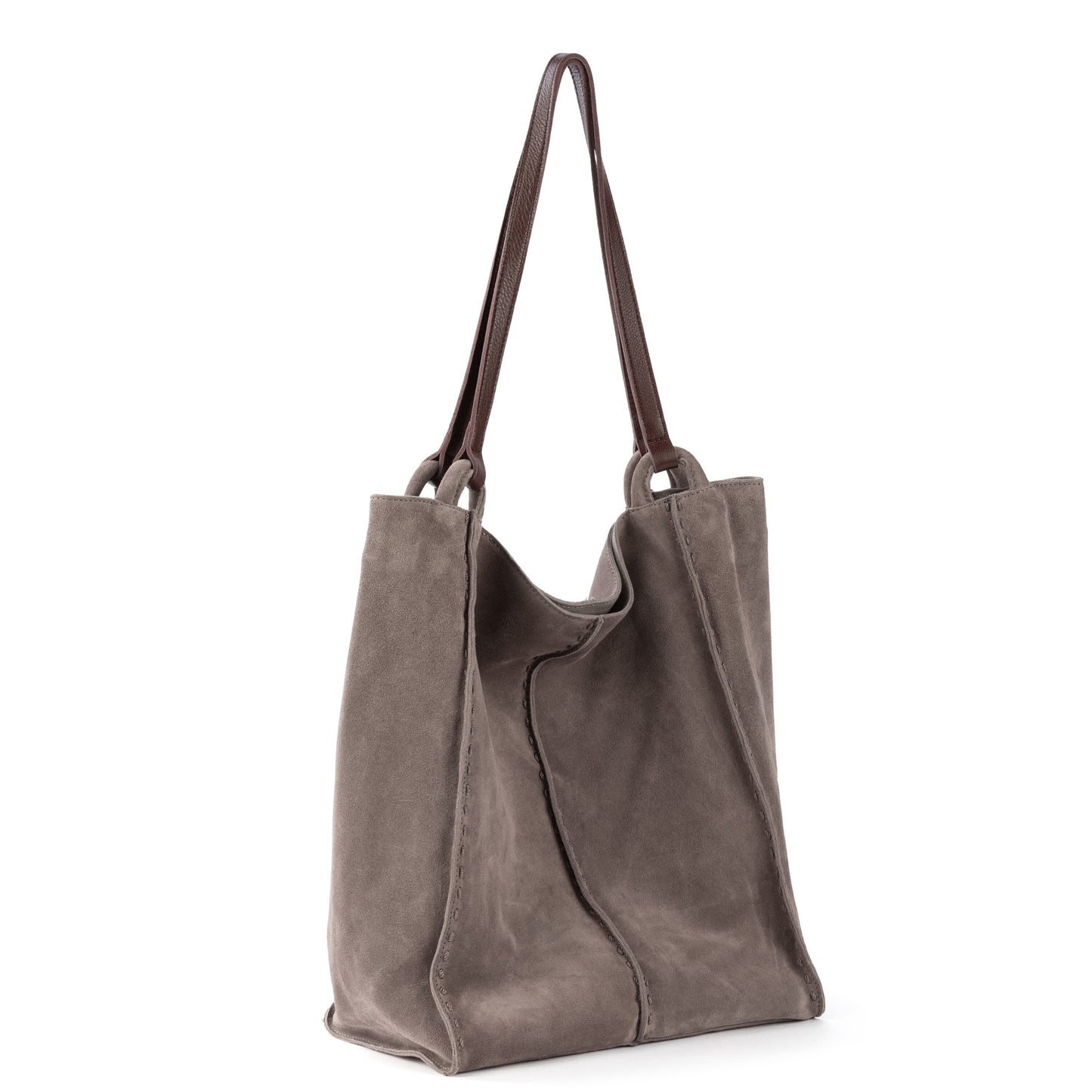 The Sak Los Feliz Slouchy Tall Tote Leather - |Mushroom Suede|