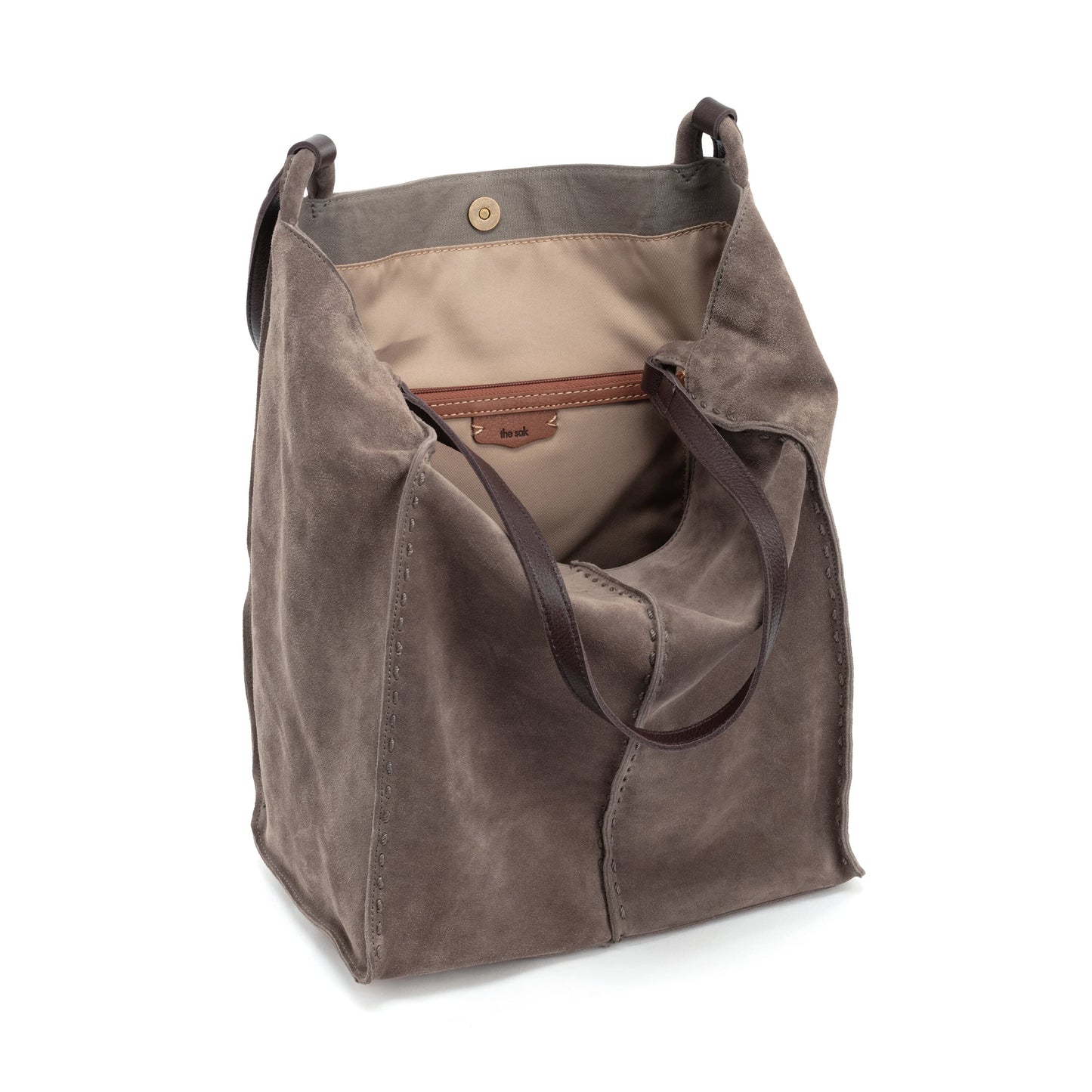 The Sak Los Feliz Slouchy Tall Tote Leather - |Mushroom Suede|