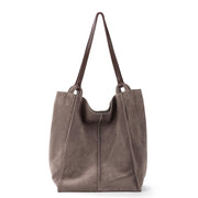 Los Feliz Tall Tote - Leather - Mushroom Suede