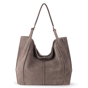 Los Feliz Large Tote - Leather - Mushroom Suede