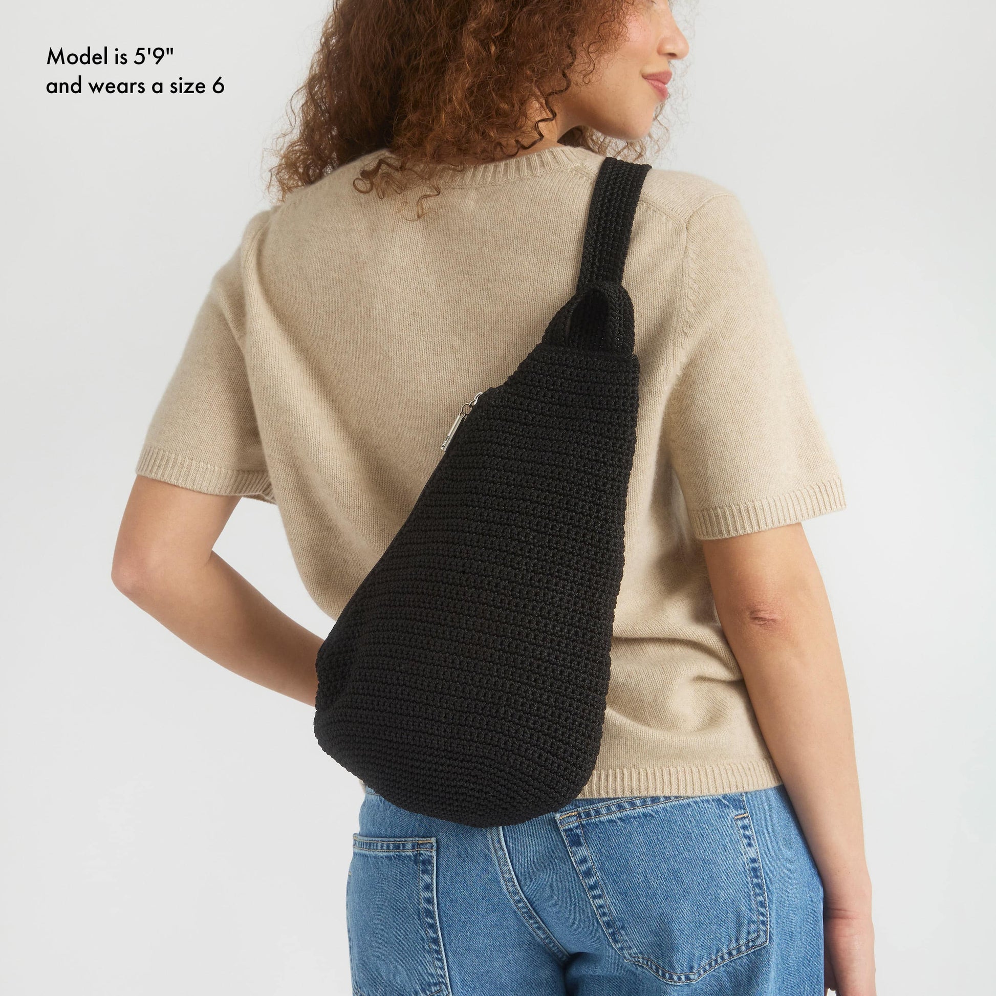 The Sak Geo Sling Backpack Crochet - |Black|