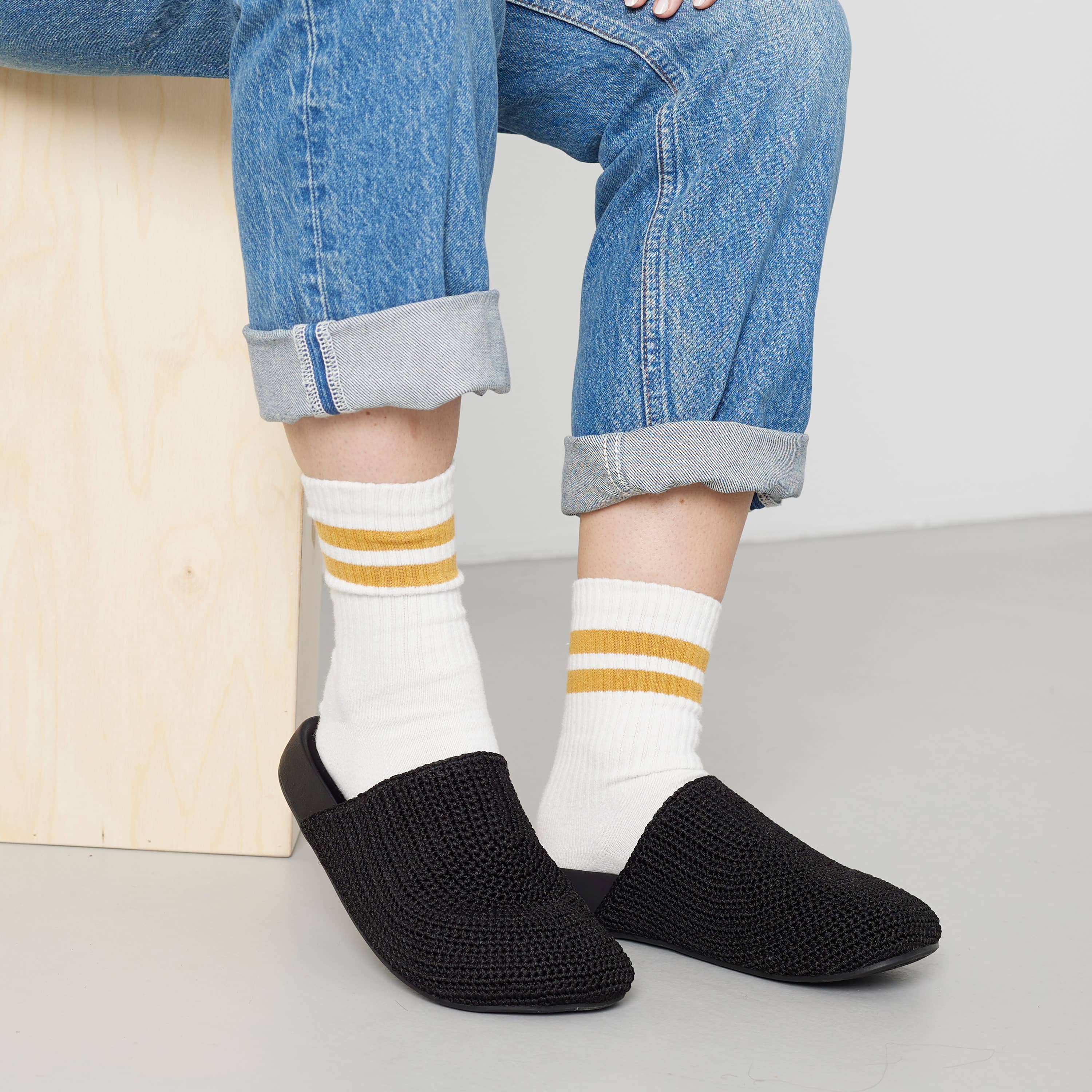 The Sak Bolinas Clog - Hand Crochet - Black