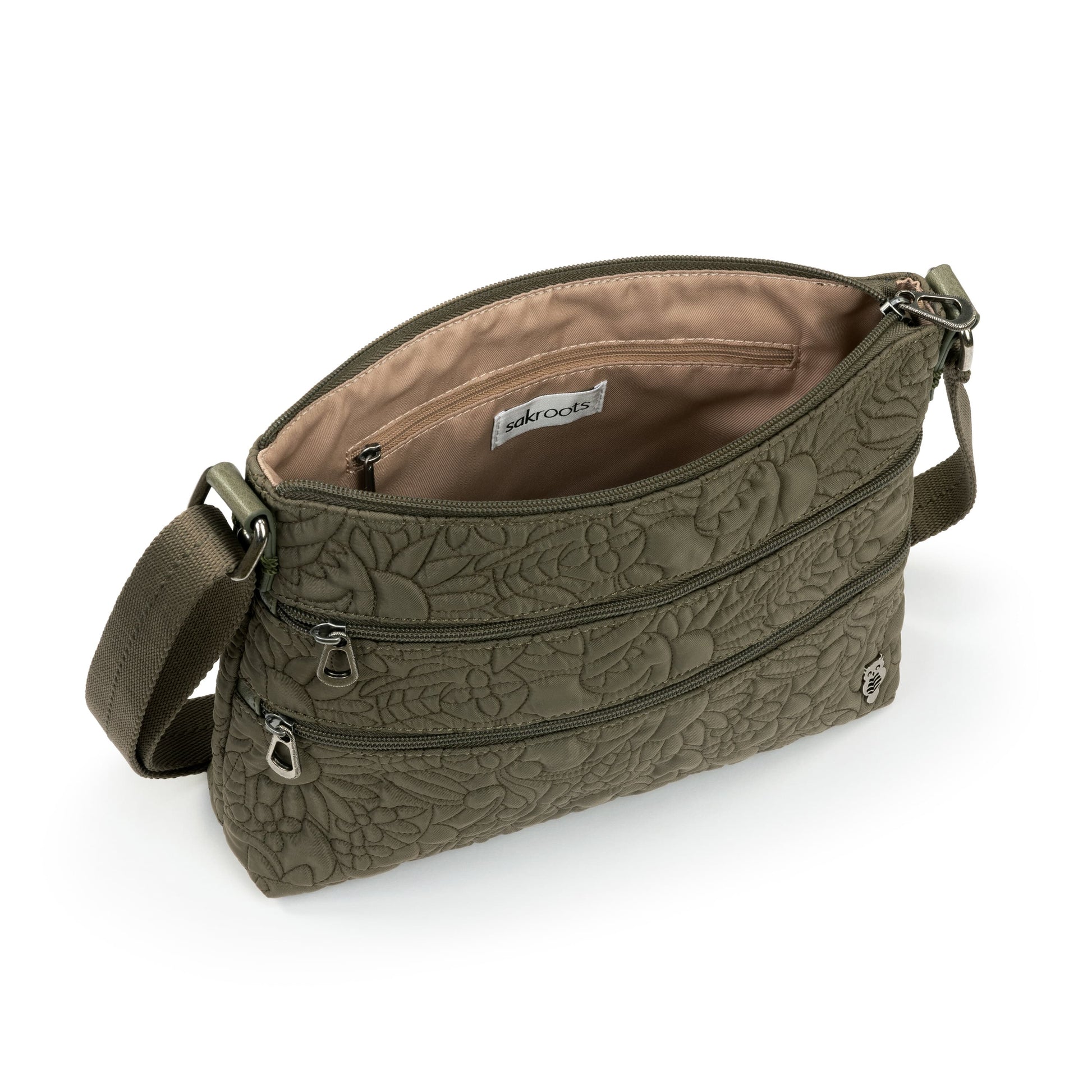 Sakroots Basic Crossbody EcoTwill - |Olive Spirit Desert Quilted|