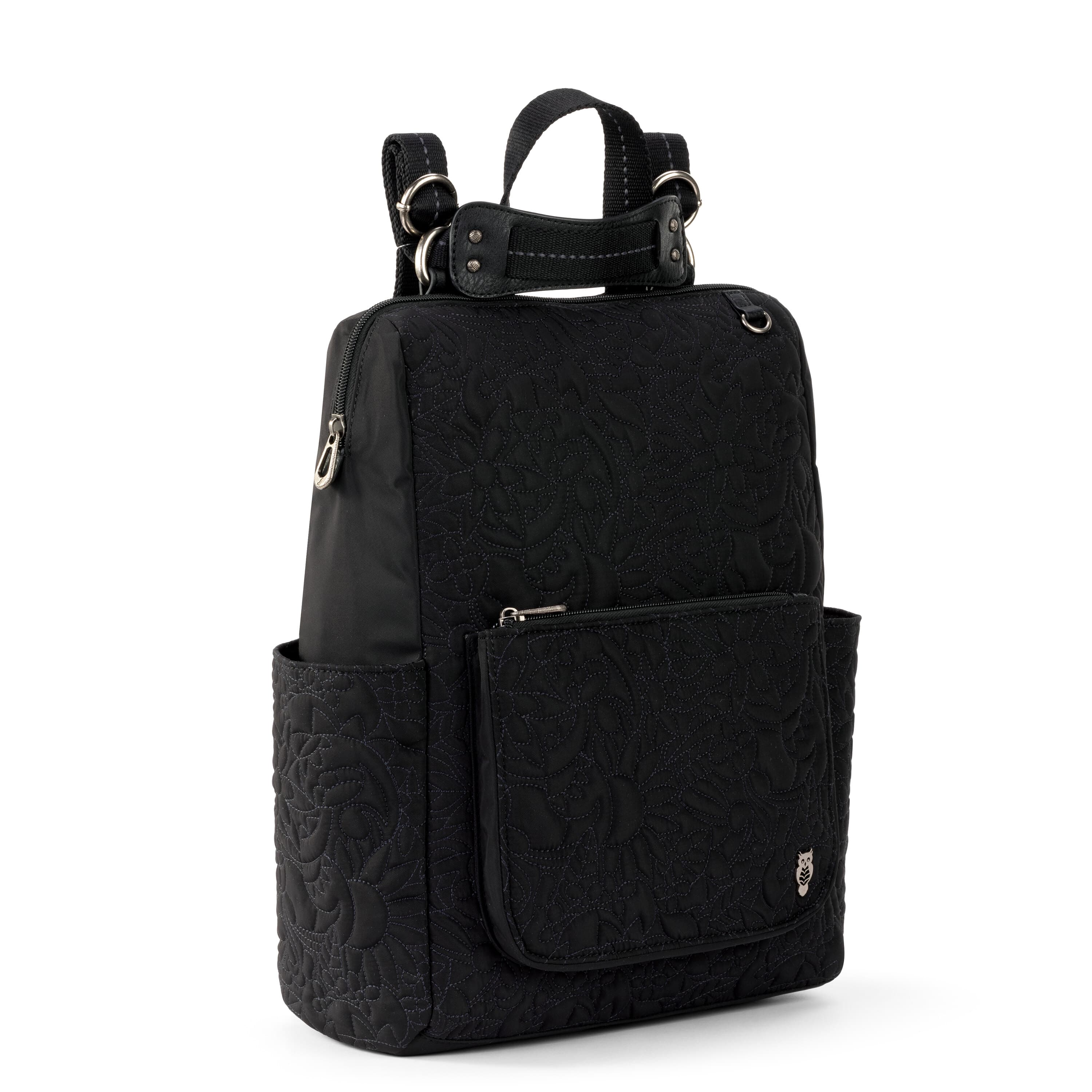 Sakroots Loyola Backpack - EcoTwill - Black Spirit Desert Quilted