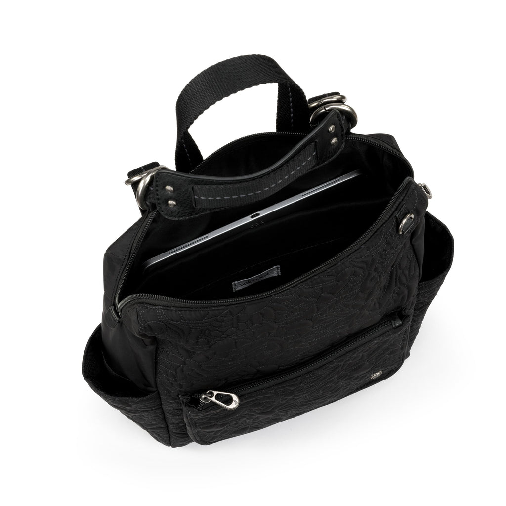 Sakroots Loyola Backpack - EcoTwill - Black Spirit Desert Quilted