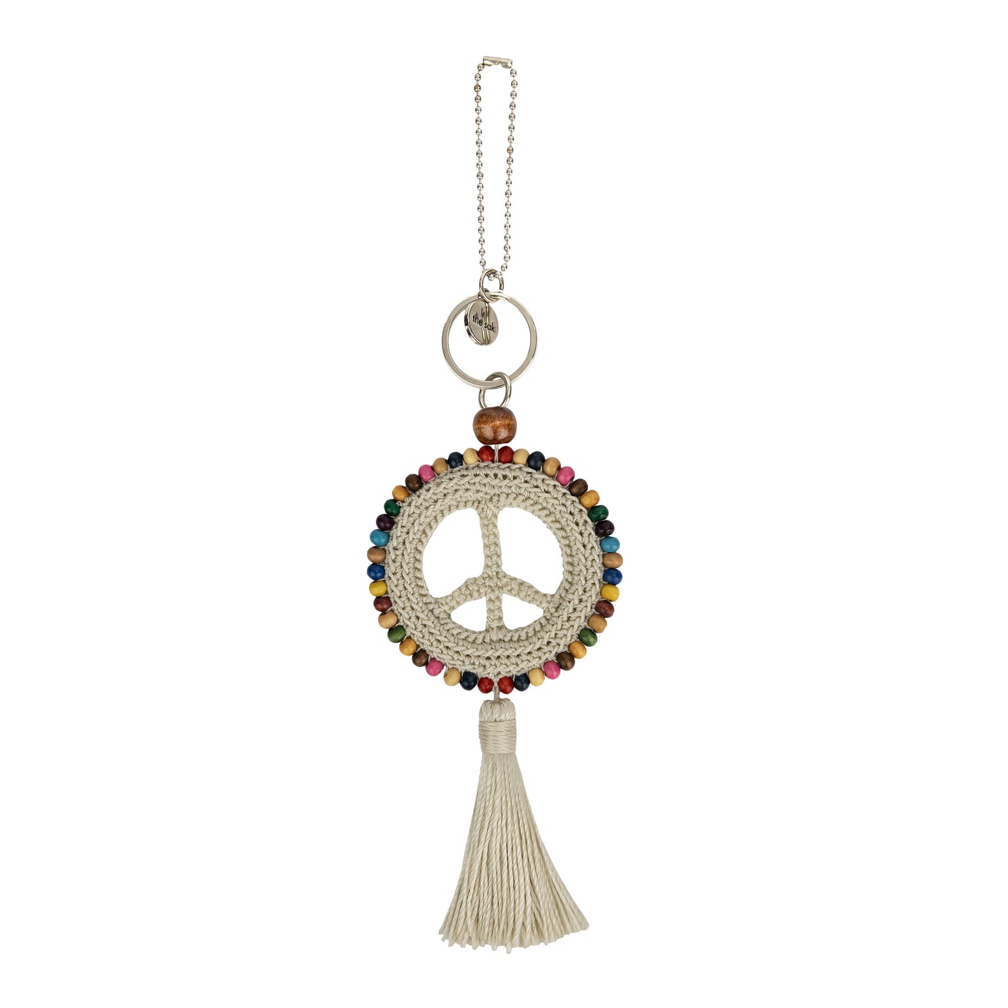 The Sak Yarnicharmz Peace Dangle Crochet - Natural