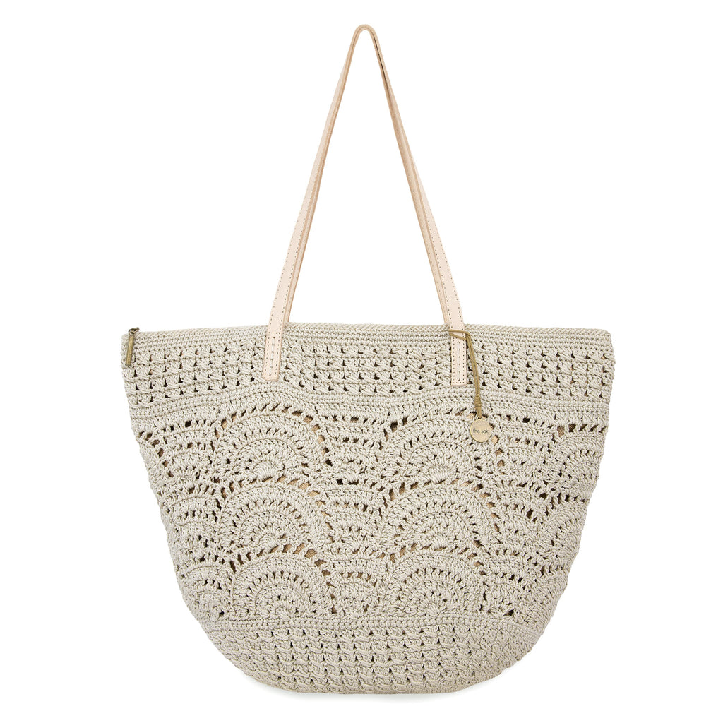The Sak Faye Large Tote - Hand Crochet - Natural Fan