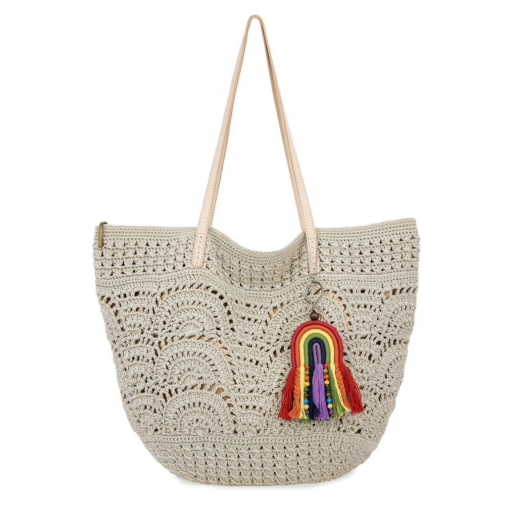 The Sak Faye Large Tote - Hand Crochet - Natural Fan