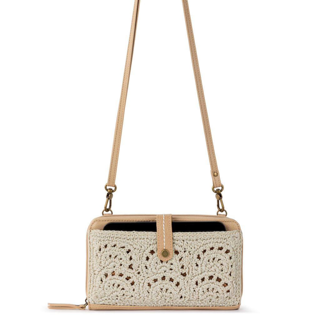 The Sak Iris Smartphone Wallet - Hand Crochet - Natural Fan