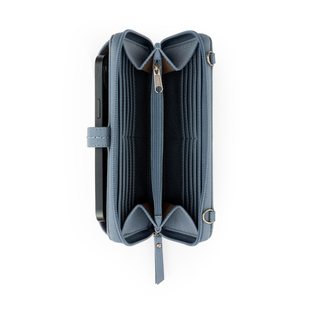 The Sak Iris Smartphone Wallet - Leather - Maritime Wave Embossed