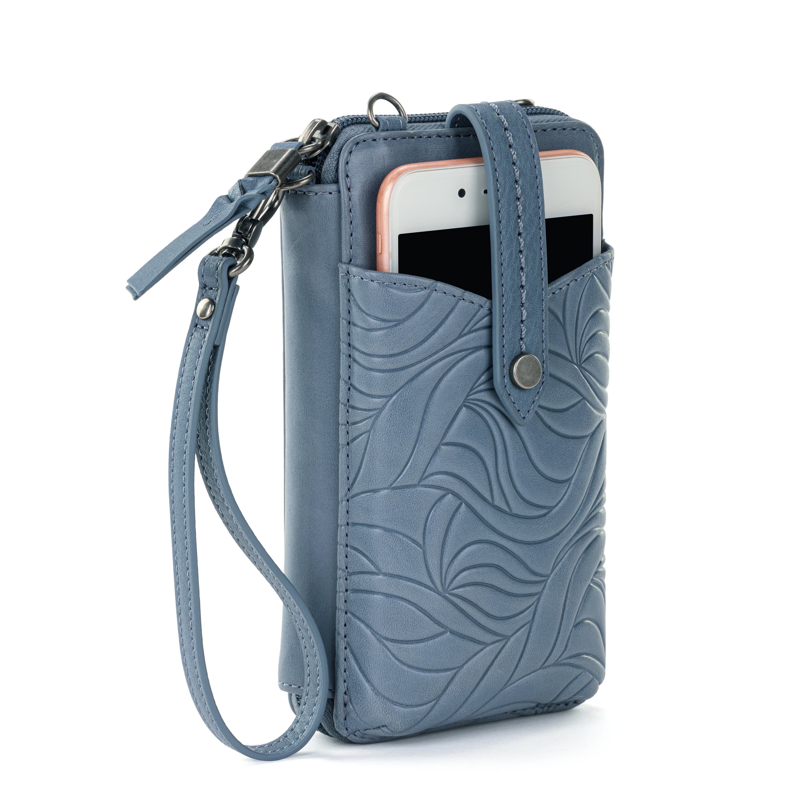 The Sak Silverlake Smartphone Wallet - Leather - Maritime Wave Embossed
