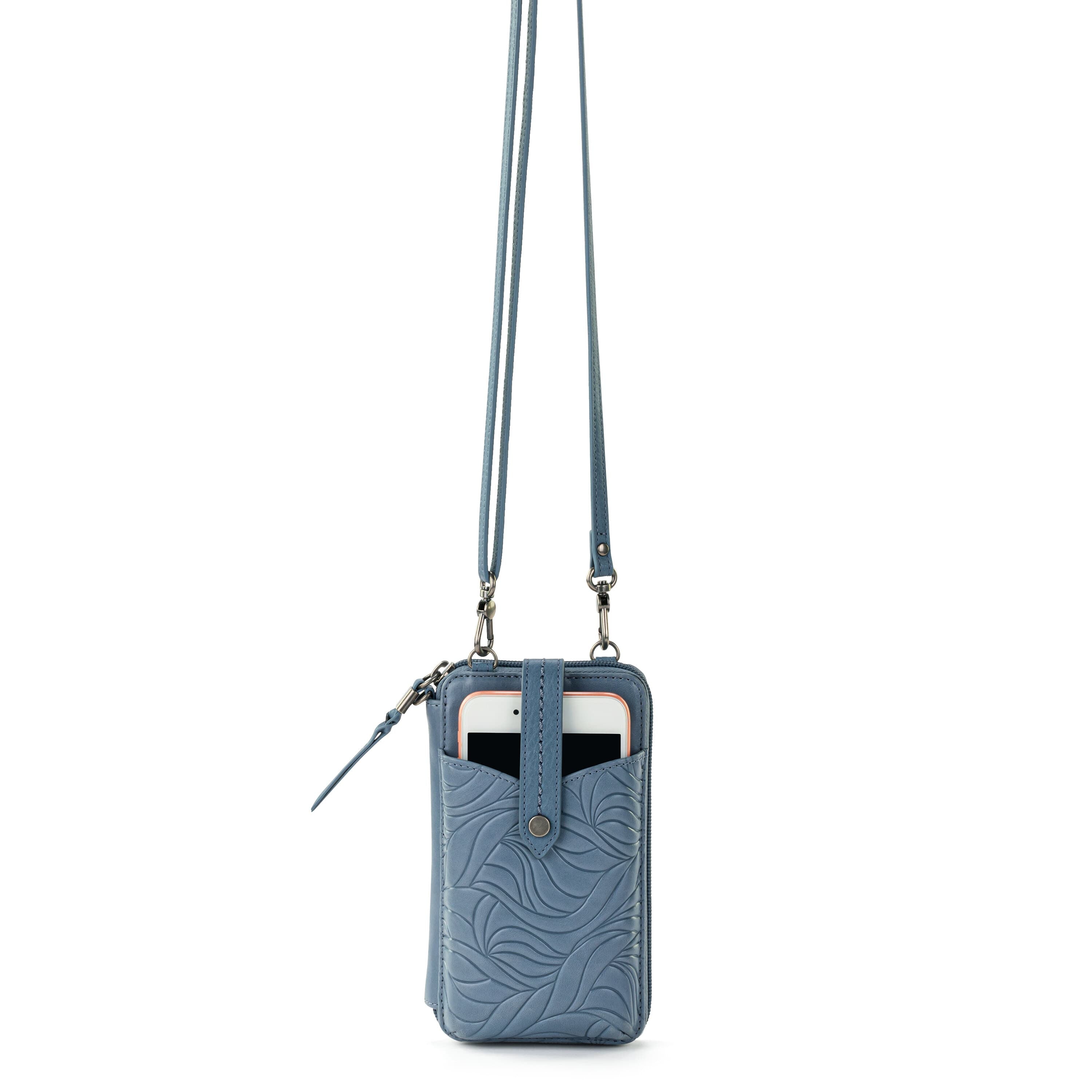 The Sak Silverlake Smartphone Wallet - Leather - Maritime Wave Embossed