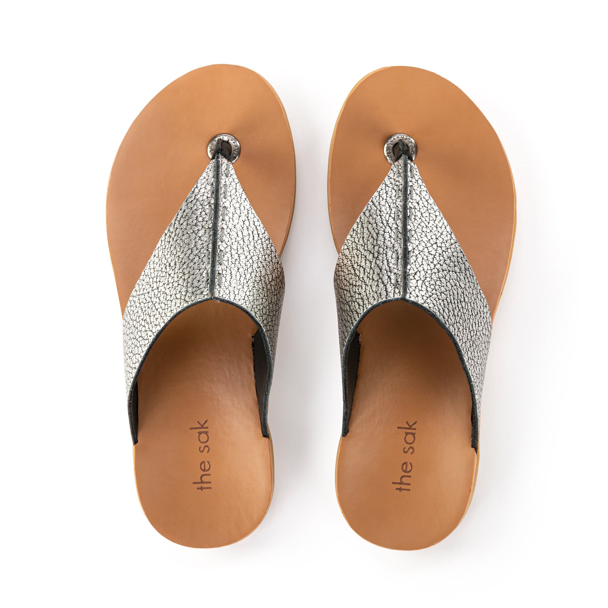 The Sak Los Feliz Sandals Leather - |Dark Silver|