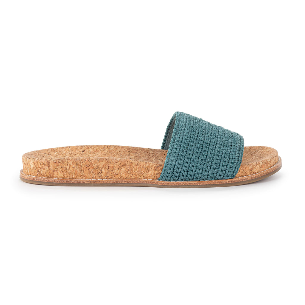 The Sak Mendocino Slide Sandal - Hand Crochet - Dry Leaf
