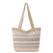 Casual Classics Tote - Hand Crochet - Sand Stripe