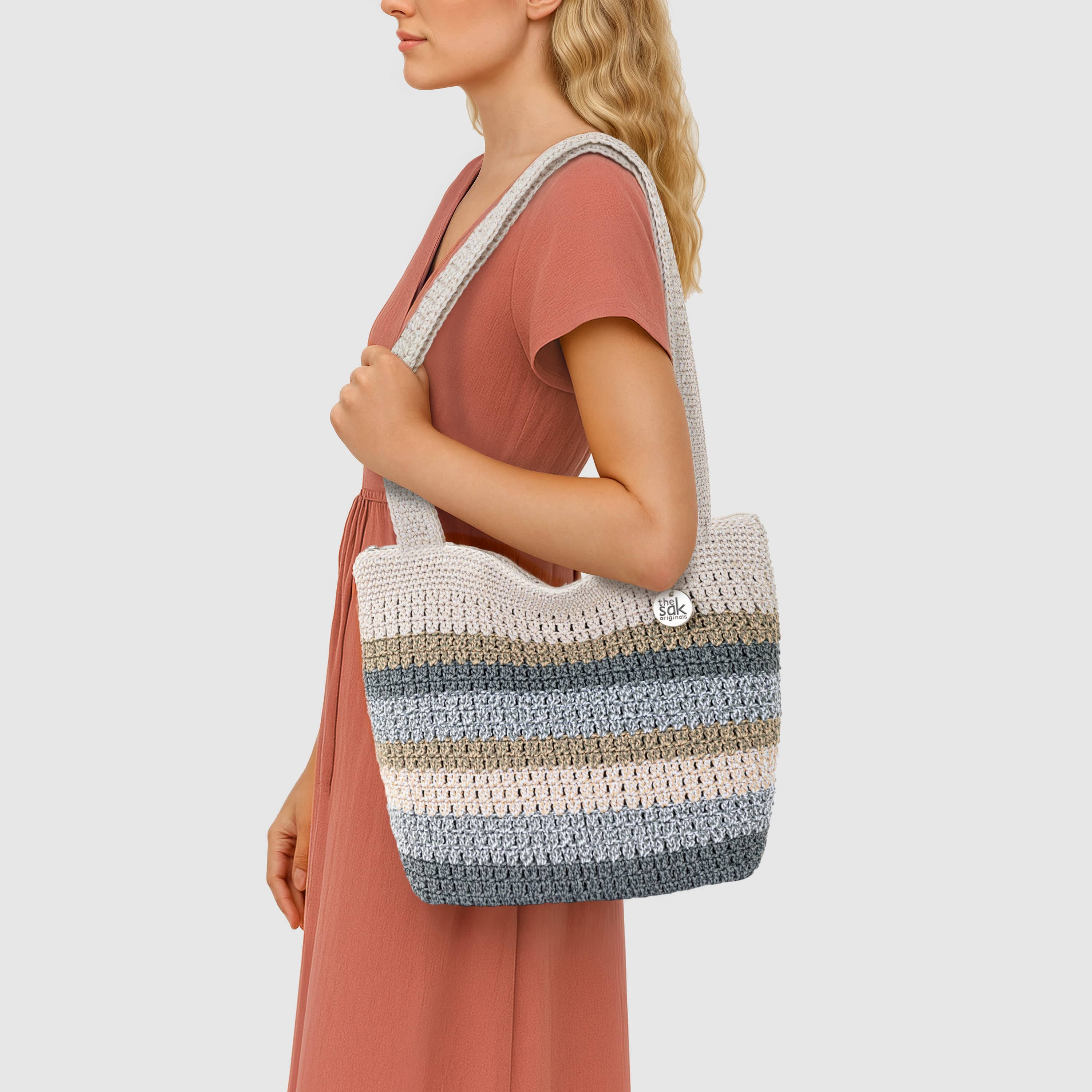 The Sak Casual Classics Tote - Hand Crochet - Desert Stripe
