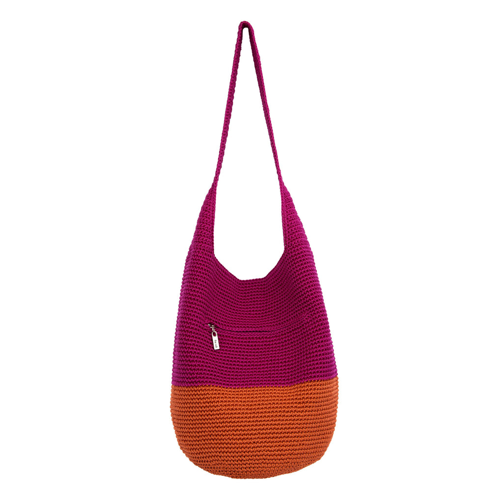 The Sak 120 Hobo - Hand Crochet - Pinkberry Cayenne Block