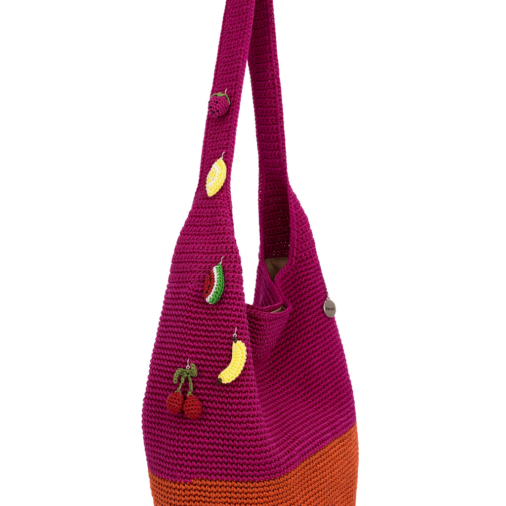 The Sak 120 Hobo - Hand Crochet - Pinkberry Cayenne Block