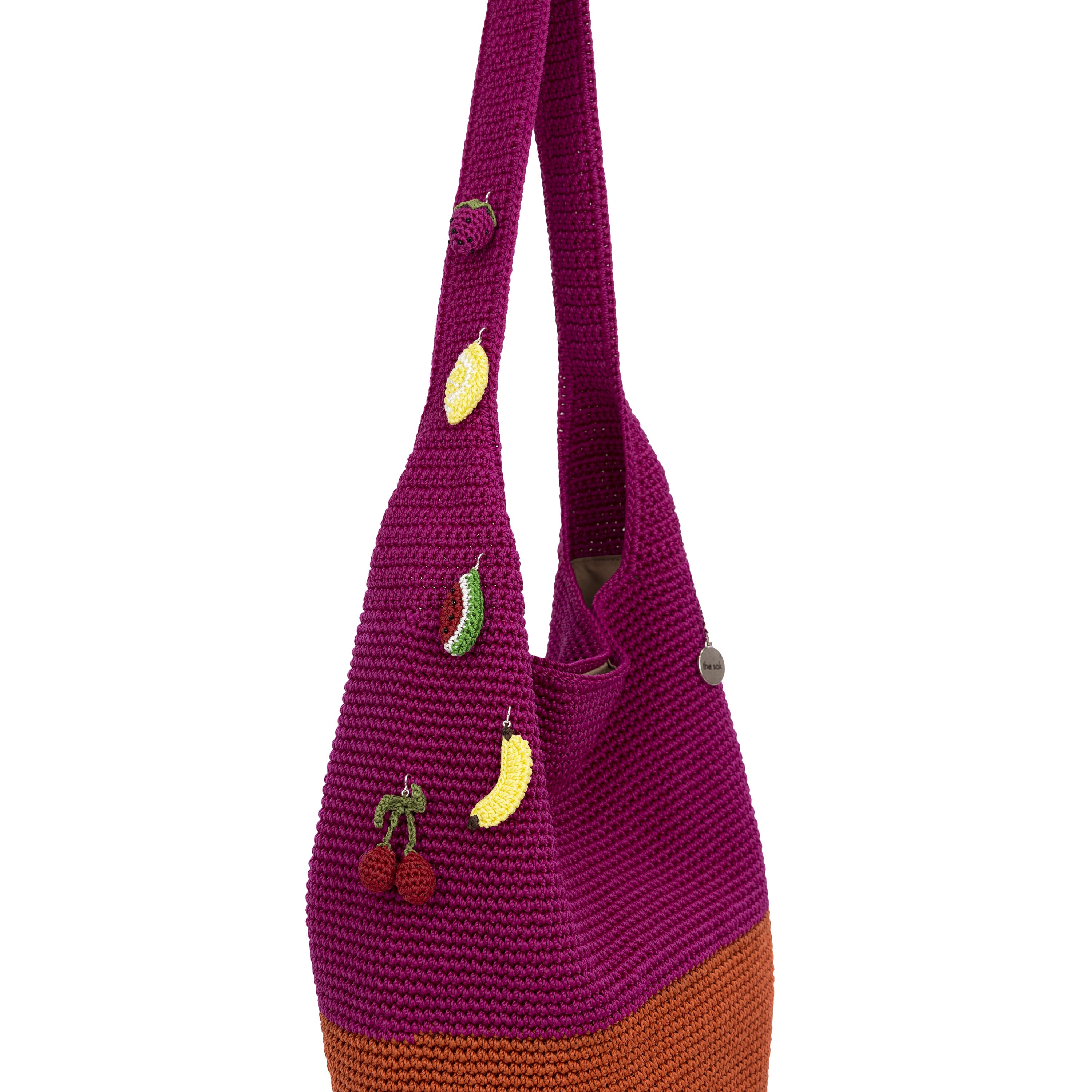 The Sak 120 Hobo - Hand Crochet - Pinkberry Cayenne Block