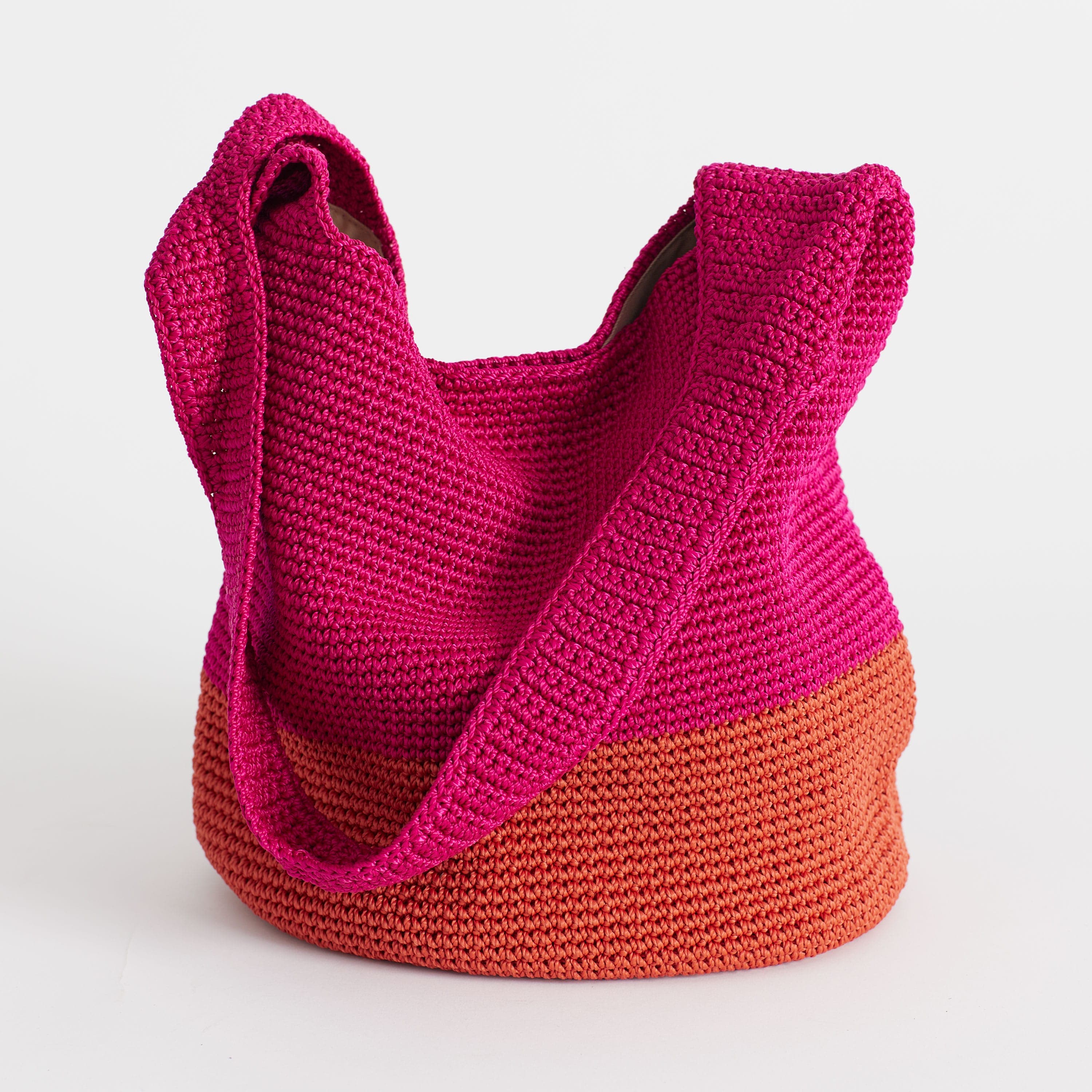 The Sak 120 Hobo - Hand Crochet - Pinkberry Cayenne Block