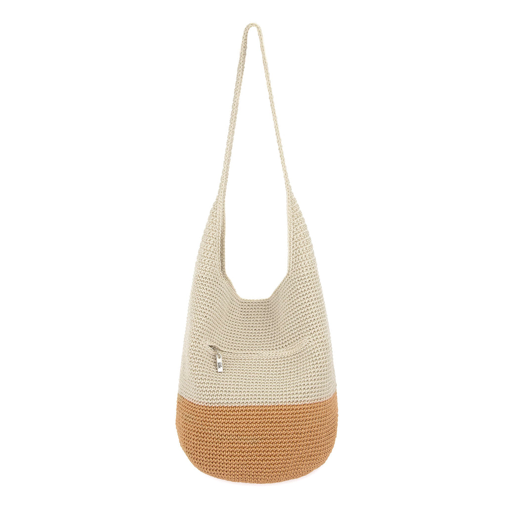 The Sak 120 Hobo - Hand Crochet - Natural and Bamboo Block