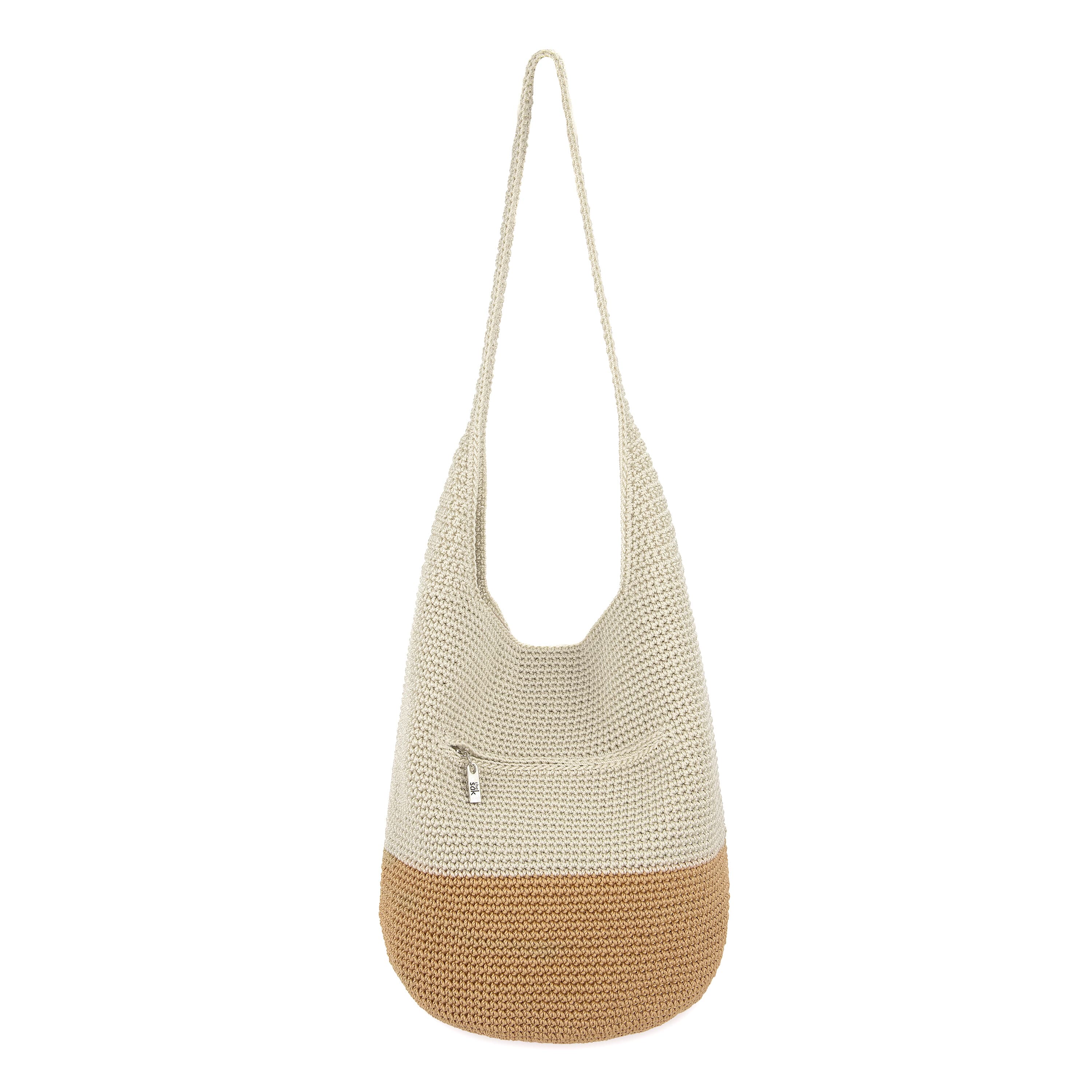 The Sak 120 Hobo - Hand Crochet - Natural and Bamboo Block