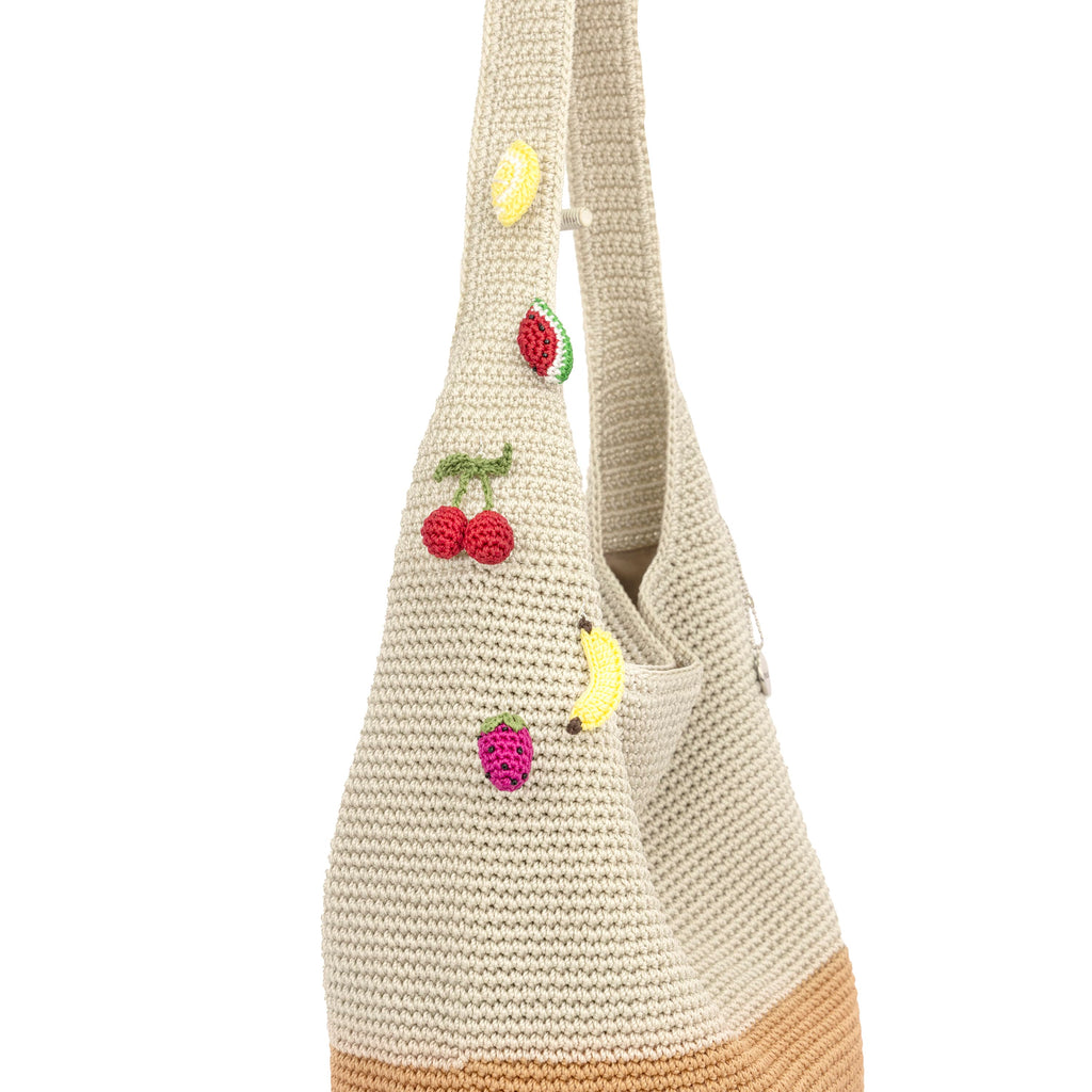 The Sak 120 Hobo - Hand Crochet - Natural and Bamboo Block