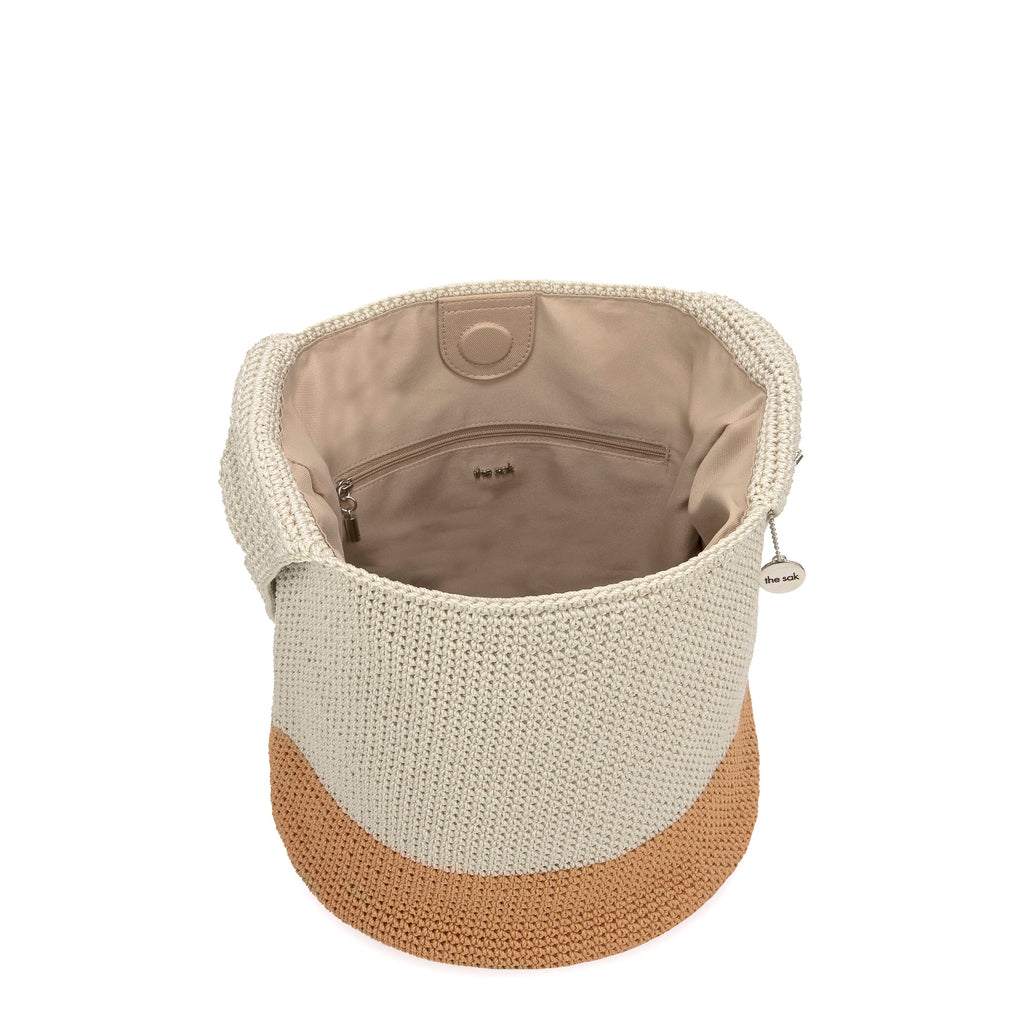 The Sak 120 Hobo - Hand Crochet - Natural and Bamboo Block