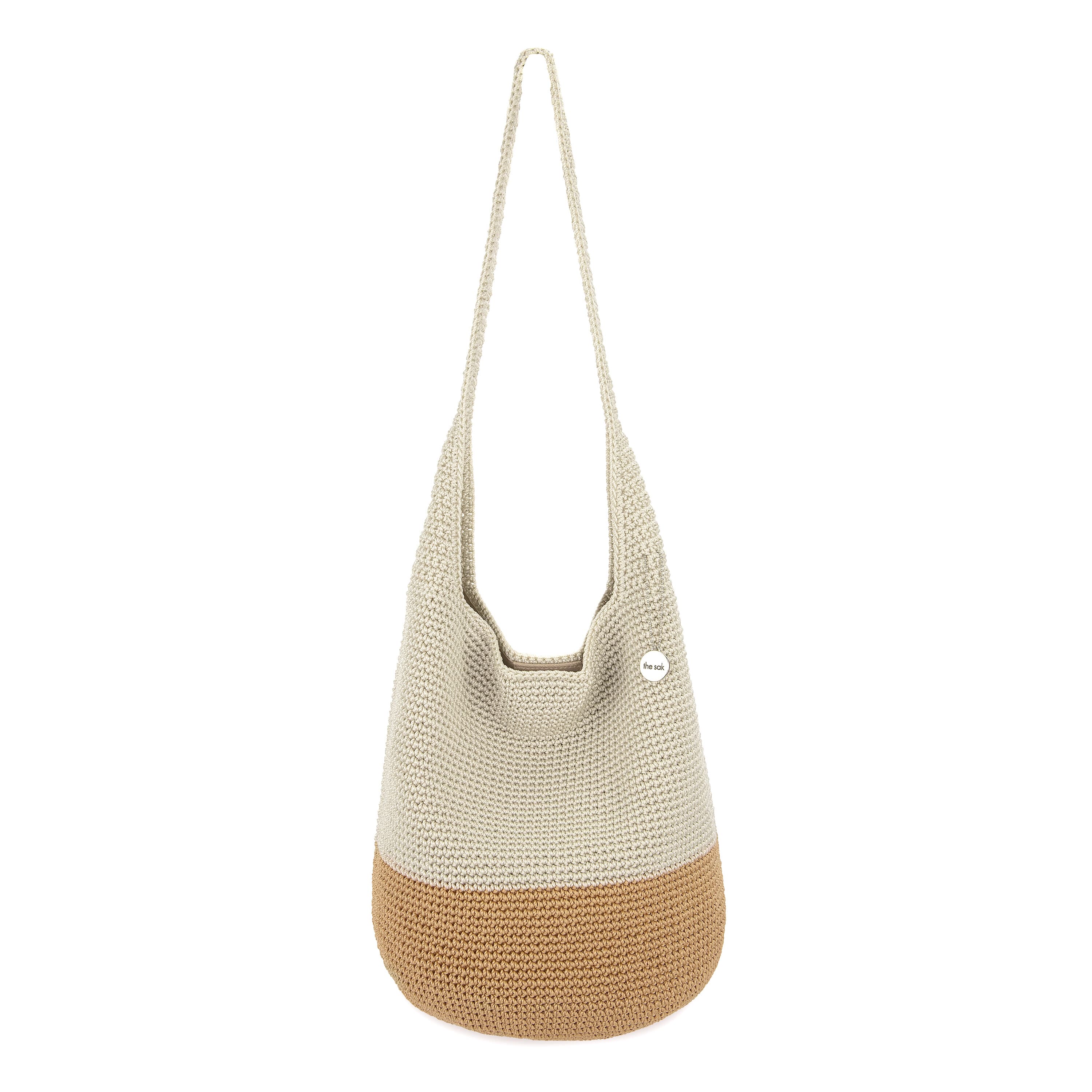 The Sak 120 Hobo - Hand Crochet - Natural and Bamboo Block