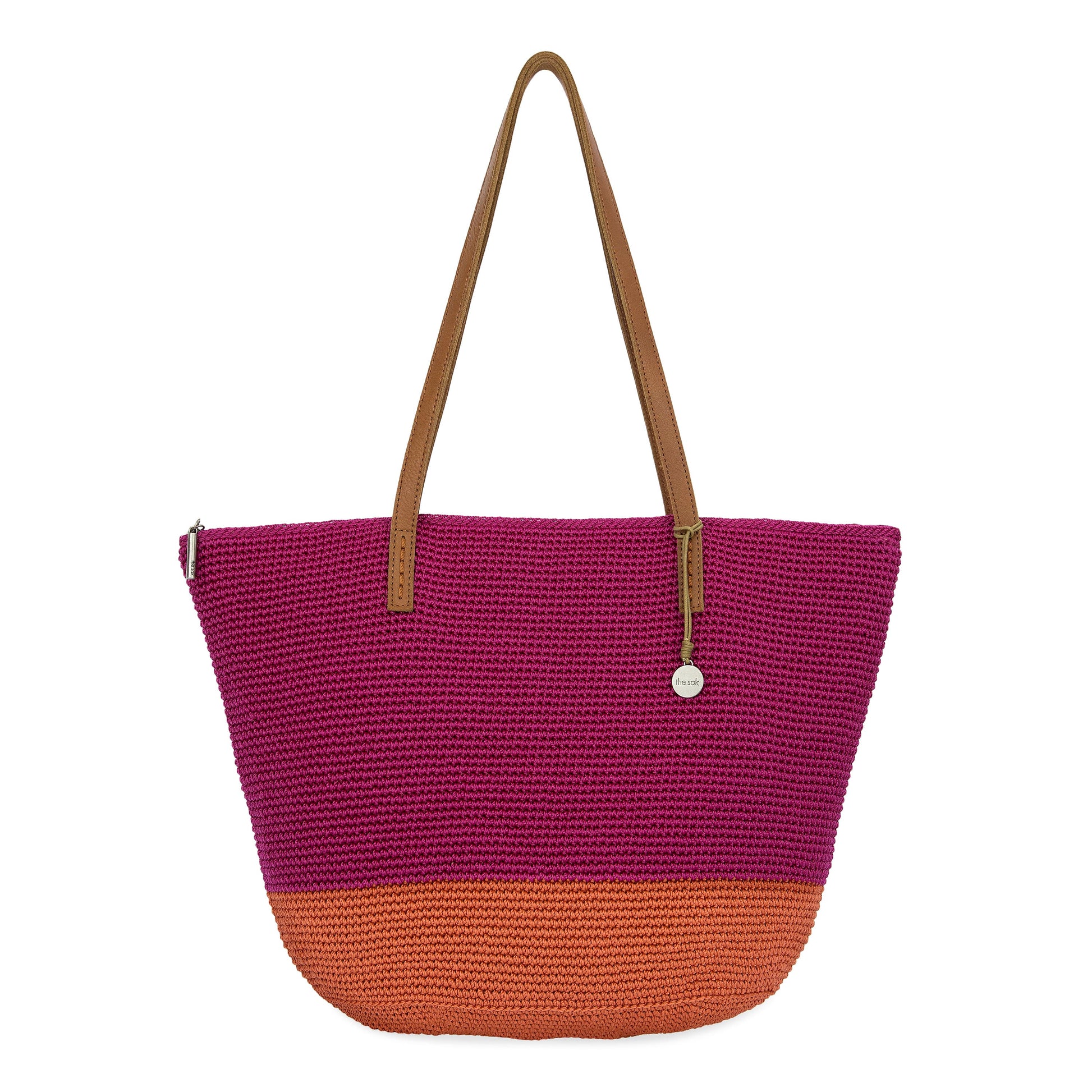 The Sak Faye Large Tote Crochet - |Pinkberry Cayenne Block|