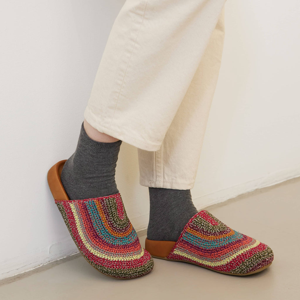 The Sak Bolinas Clog - Hand Crochet - Sunset Stripe