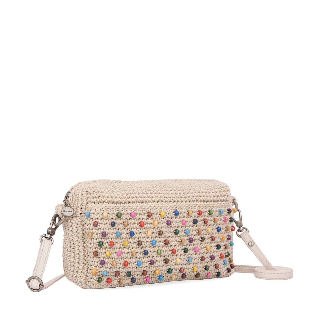 The Sak Cora Smartphone Crossbody - Hand Crochet - Ecru Multi Beads