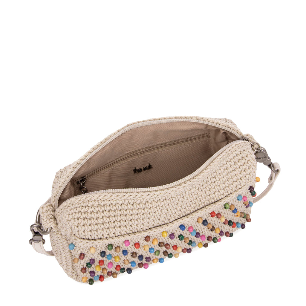 The Sak Cora Smartphone Crossbody - Hand Crochet - Ecru Multi Beads