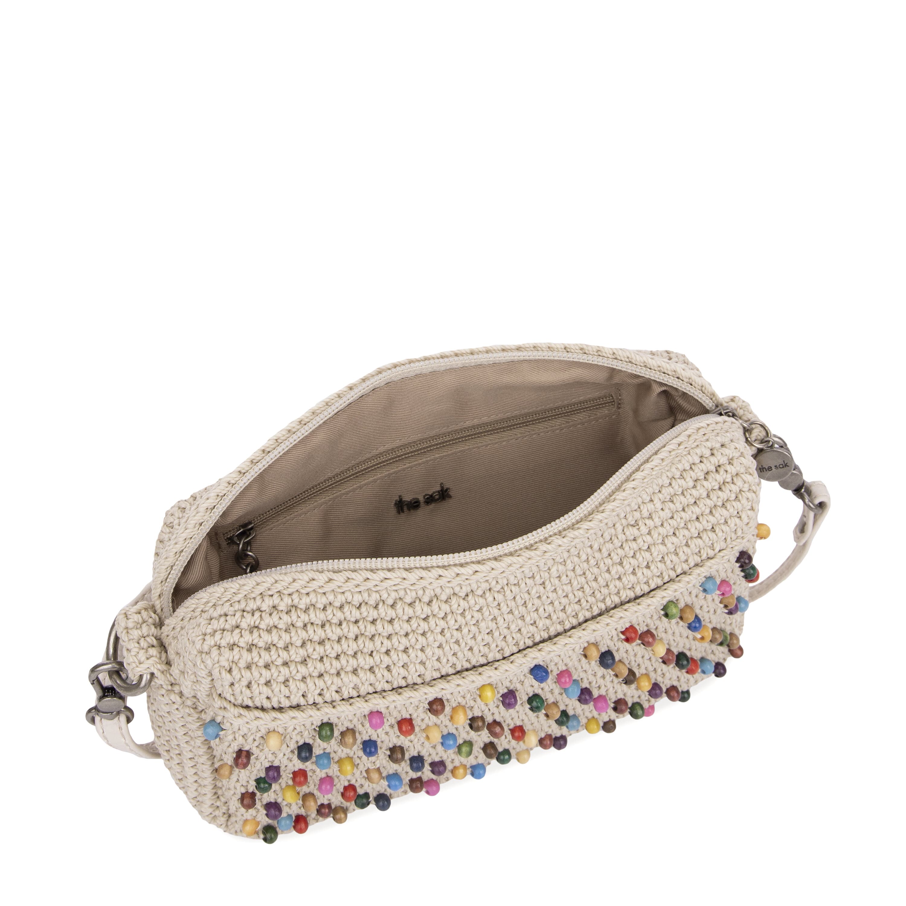 The Sak Cora Smartphone Crossbody - Hand Crochet - Ecru Multi Beads