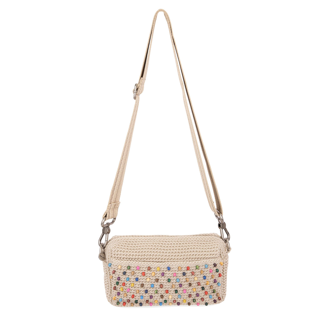 The Sak Cora Smartphone Crossbody - Hand Crochet - Ecru Multi Beads