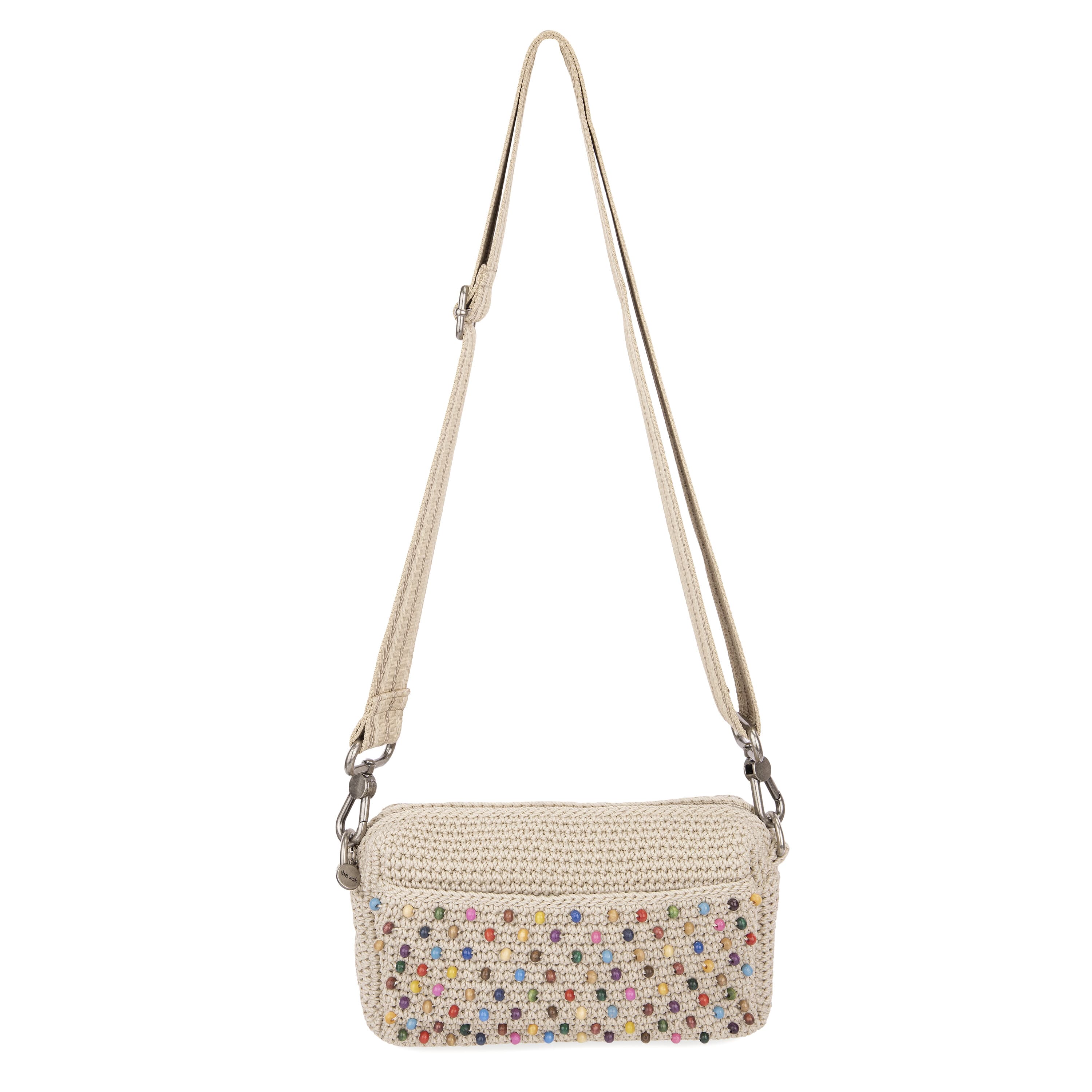 The Sak Cora Smartphone Crossbody - Hand Crochet - Ecru Multi Beads