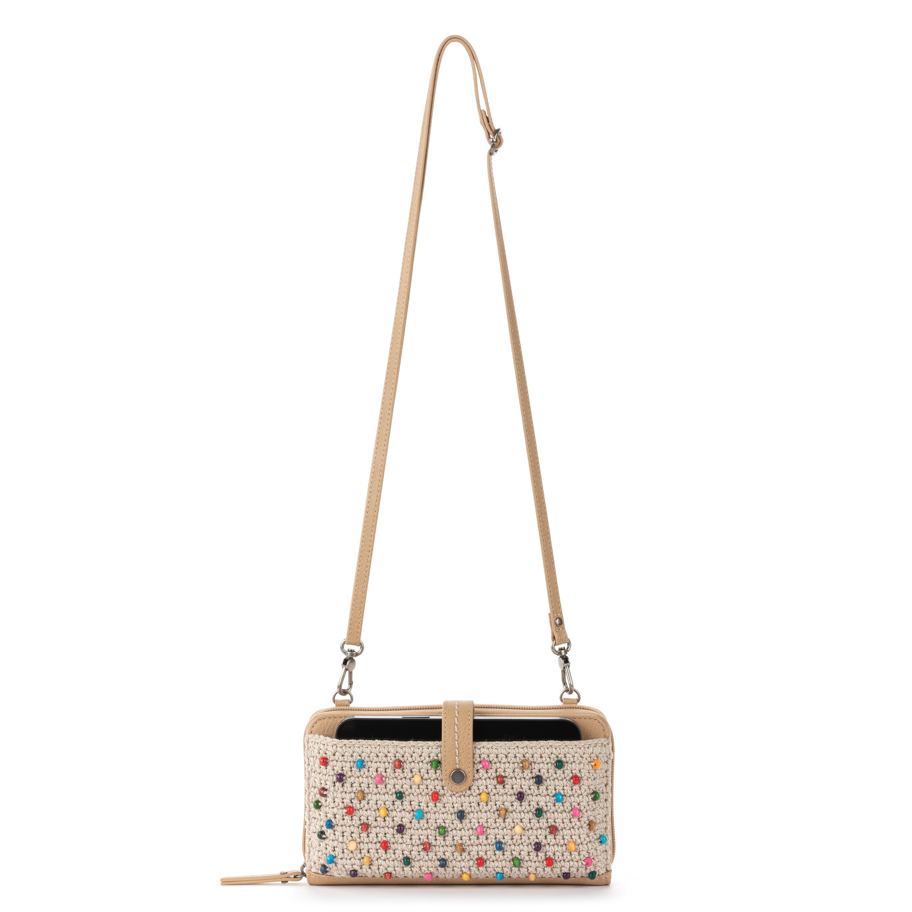 The Sak Iris Smartphone Wallet - Hand Crochet - Ecru Multi Beads