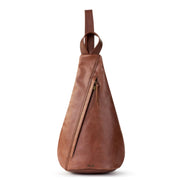 Geo Sling Backpack - Leather - Teak
