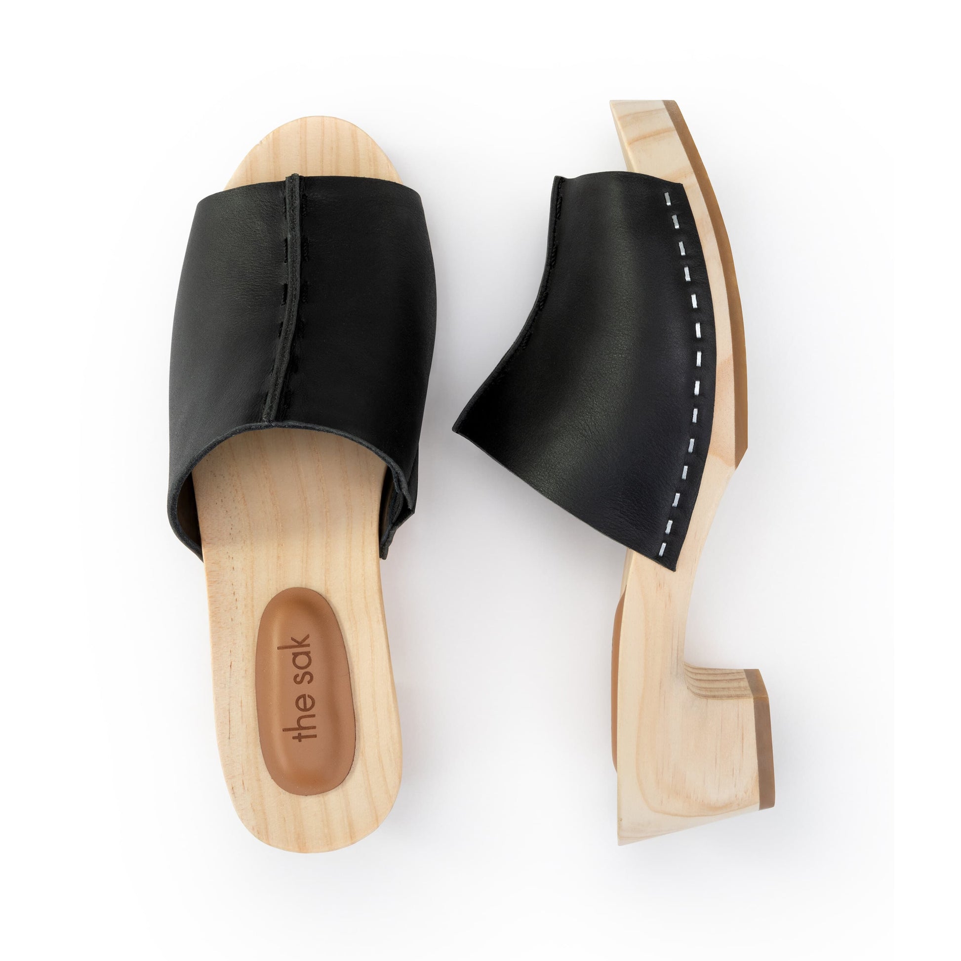 The Sak Ella Clog Sandal Leather - |Black|