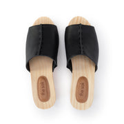 Ella Clog Sandal - Leather - Black