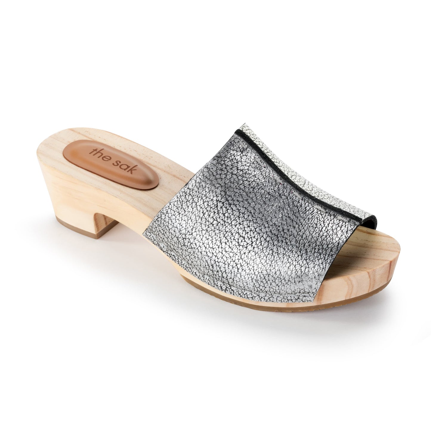 The Sak Ella Clog Sandal Leather - |Dark Silver|