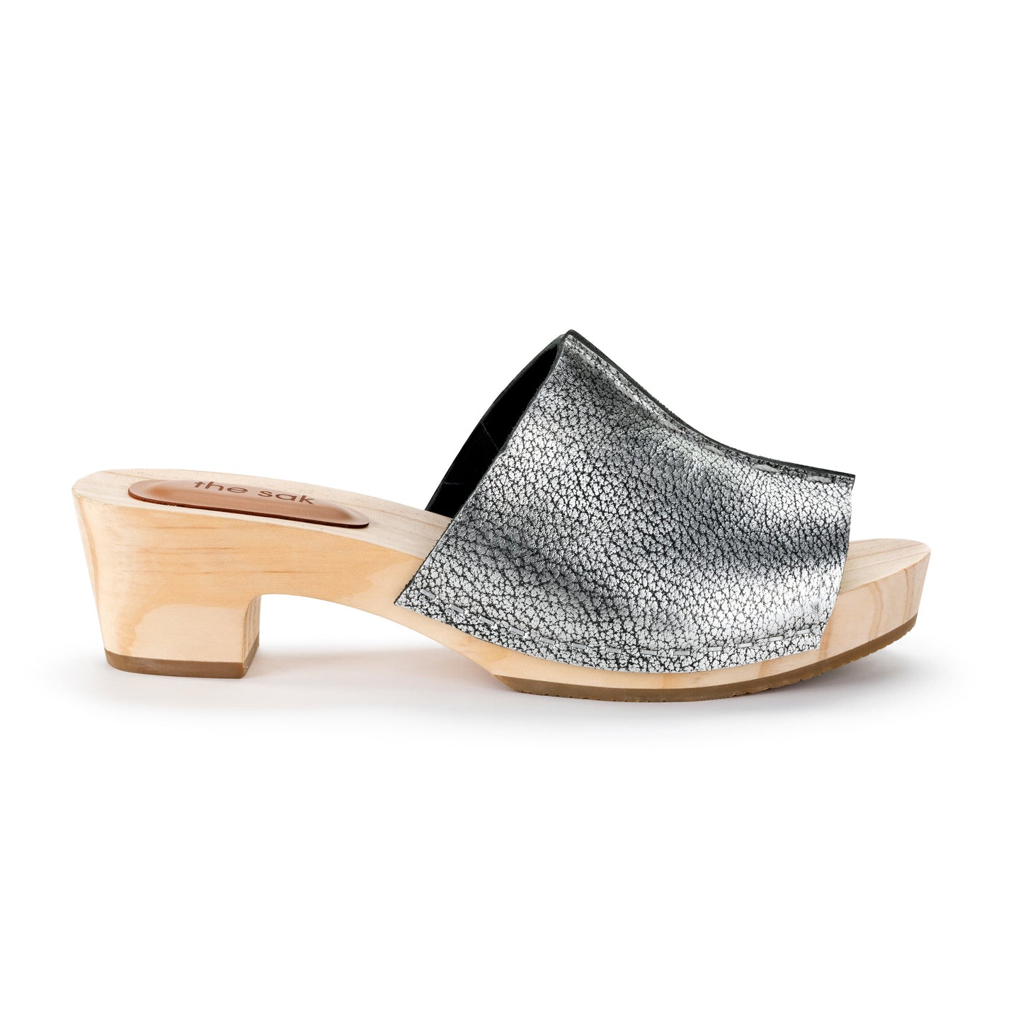 The Sak Ella Clog Sandal Leather - |Dark Silver|