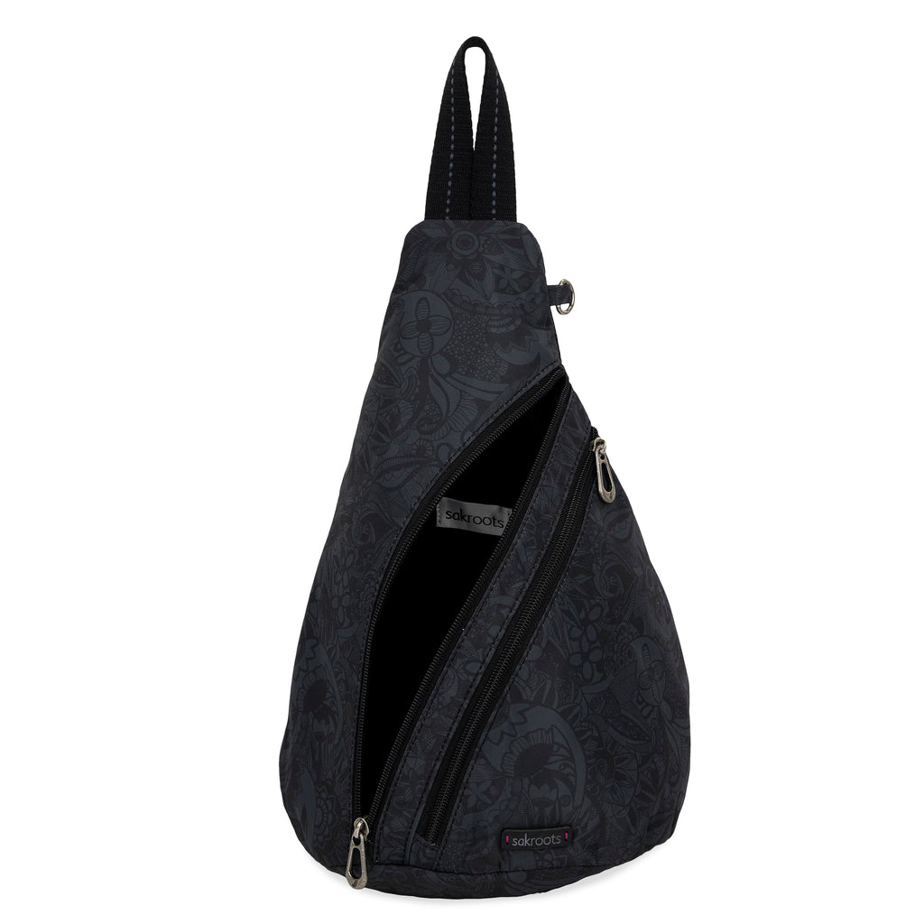 Sakroots On The Go Sling Backpack - EcoTwill - Black Spirit Desert