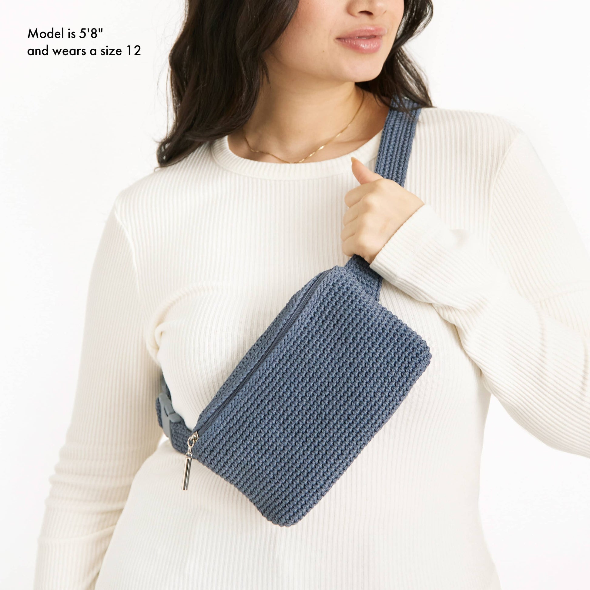 The Sak Caraway Small Belt Bag Crochet - |Maritime|