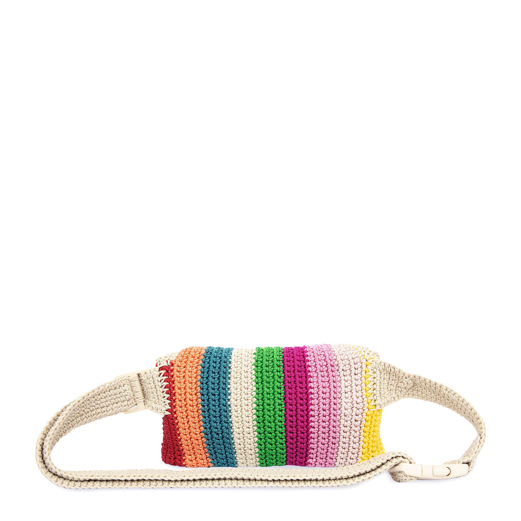 The Sak Caraway Small Belt Bag - Hand Crochet - Beach Stripe