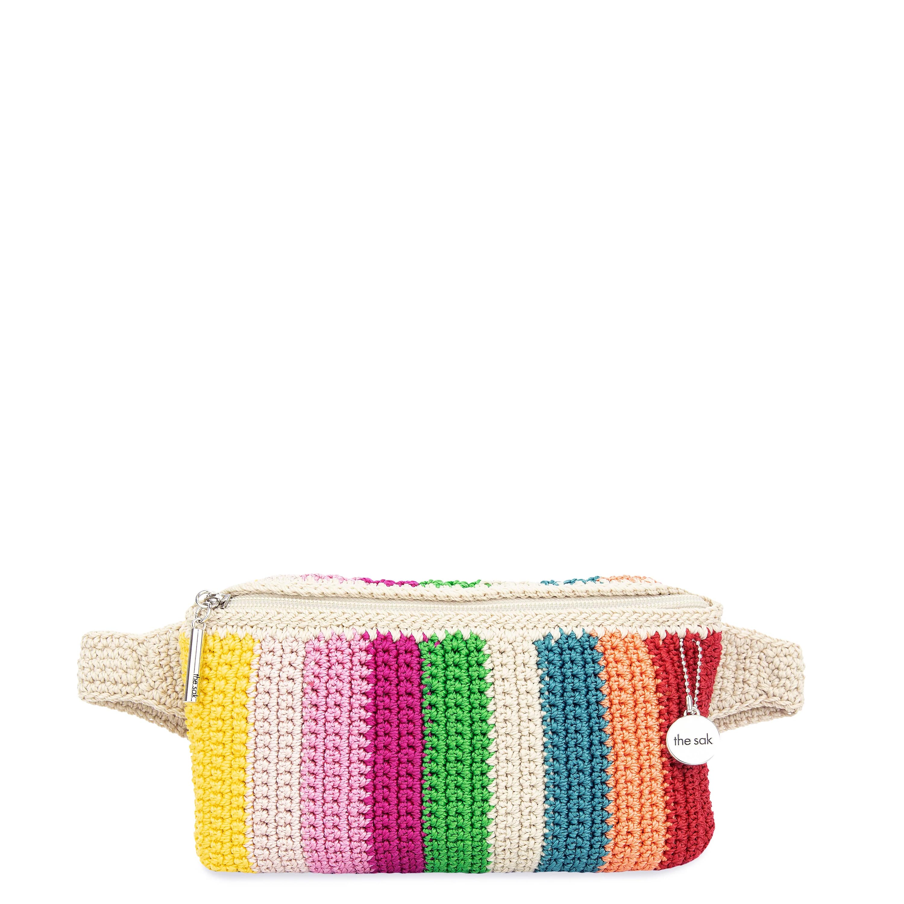 The Sak Caraway Small Belt Bag - Hand Crochet - Beach Stripe